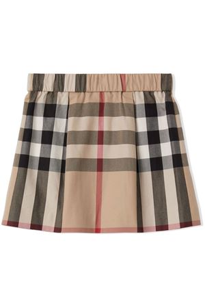 Gonna in misto cotone beige BURBERRY KIDS | 8061827A7028